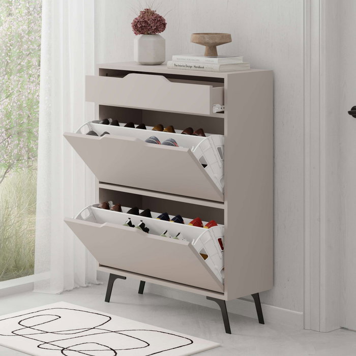 Hanah Home Astat Gabinete de Zapatos Mocha ligero